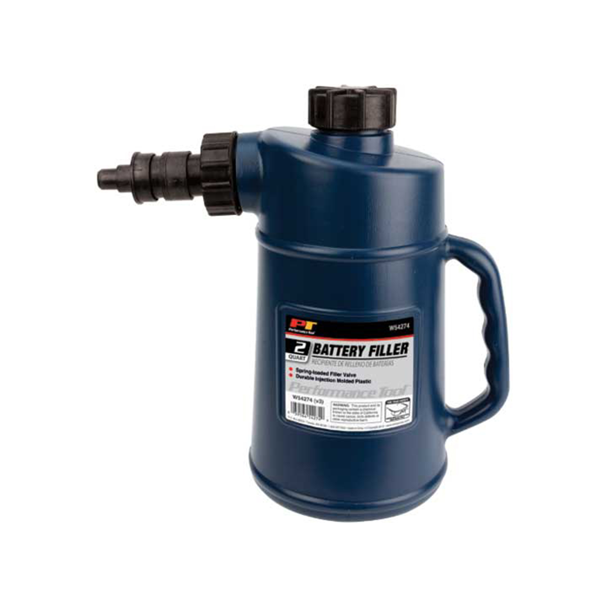 Performance Tool Battery Filler — 2 Qt., Injection-Molded Plastic, Spring-Loaded Valve, Model# PRTW54274